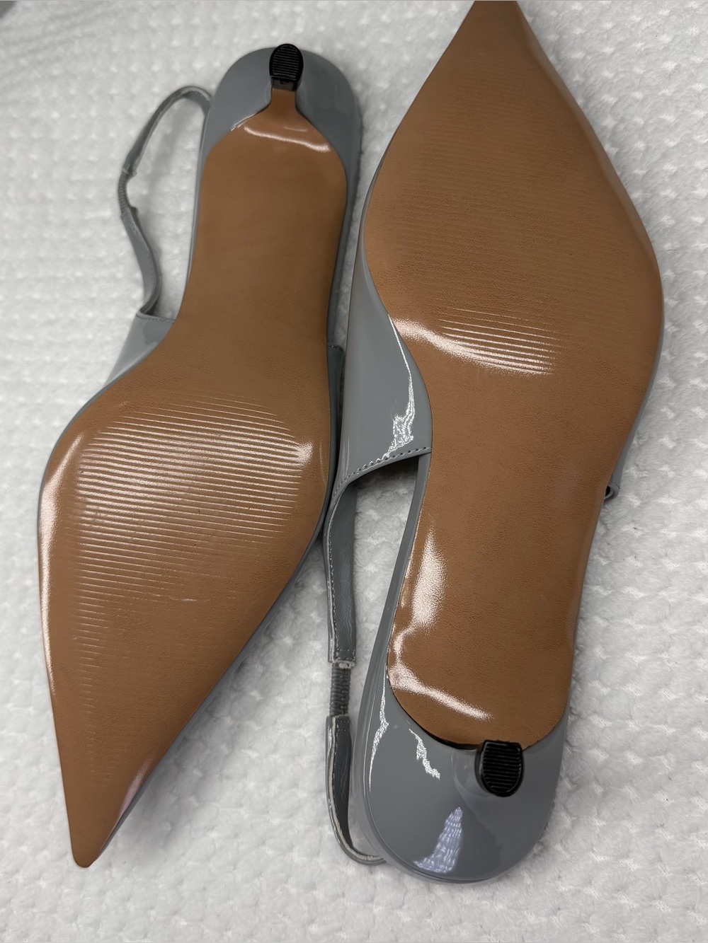 Steve Madden Patent Leather Pointed Slingback Pumps in Gray - Picture 5 of 8